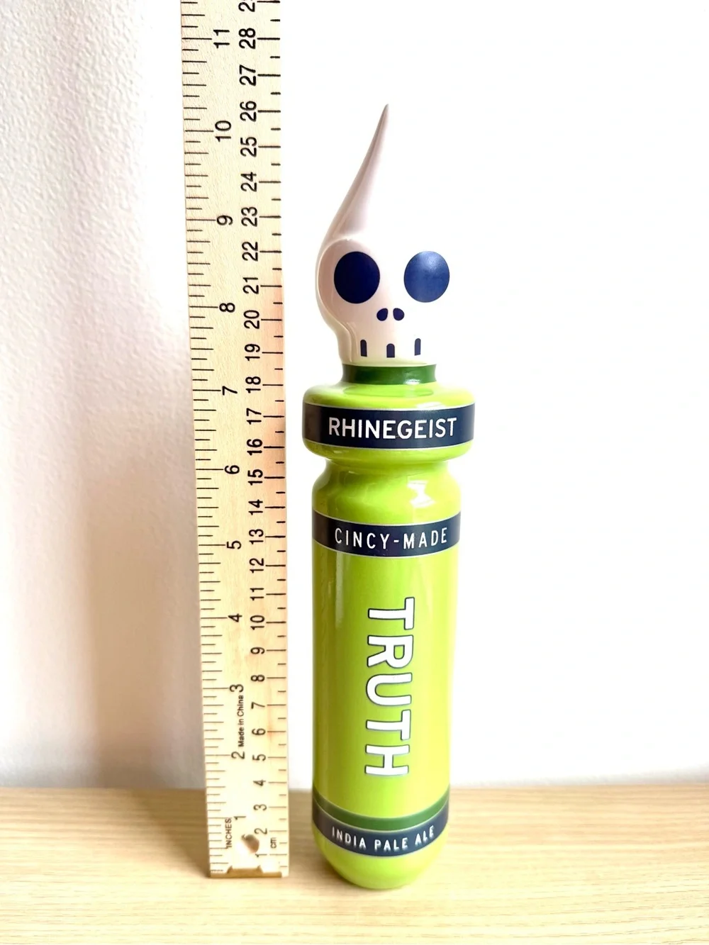 Rhinegeist Truth IPA Craft Beer Bar Tap Handle Ceramic Skull 10